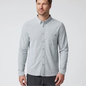 Vuori Men’s Long Sleeve Ace Button-Down Light Grey